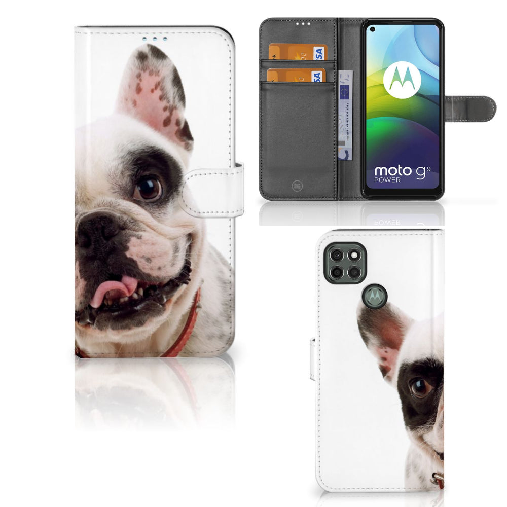 Motorola Moto G9 Power Telefoonhoesje met Pasjes Franse Bulldog