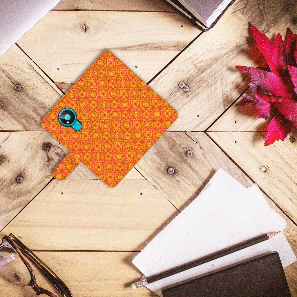 Nokia 3.4 Telefoon Hoesje Batik Oranje