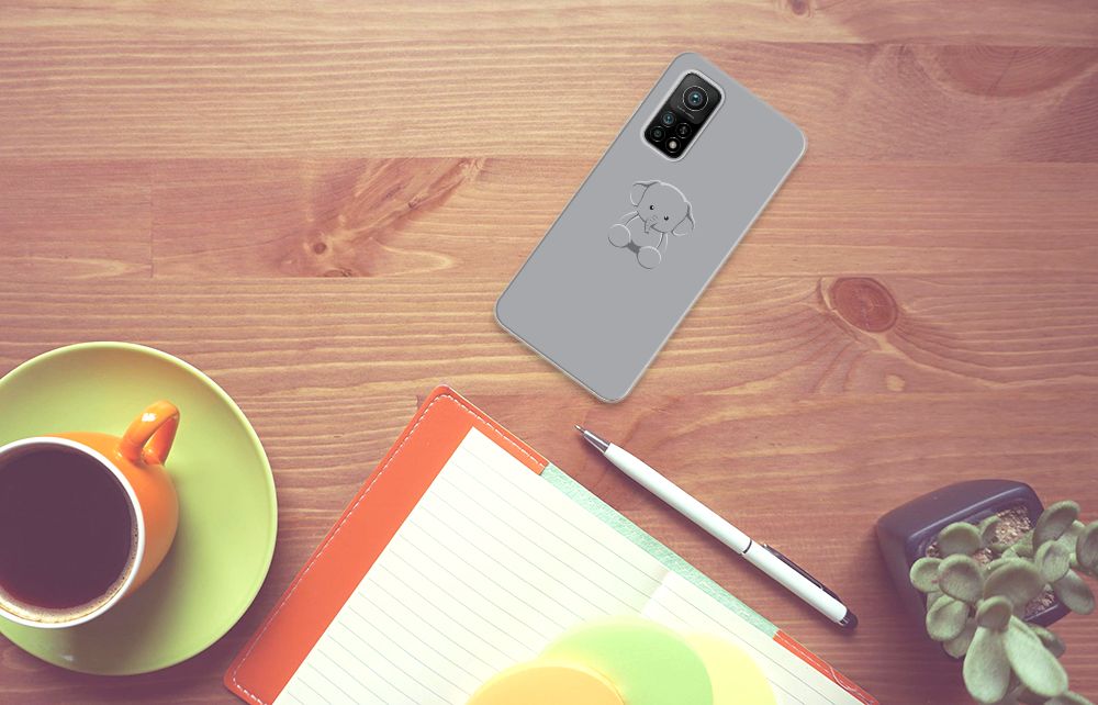 Xiaomi Mi 10T | 10T Pro Telefoonhoesje met Naam Grijs Baby Olifant B2C Telecom