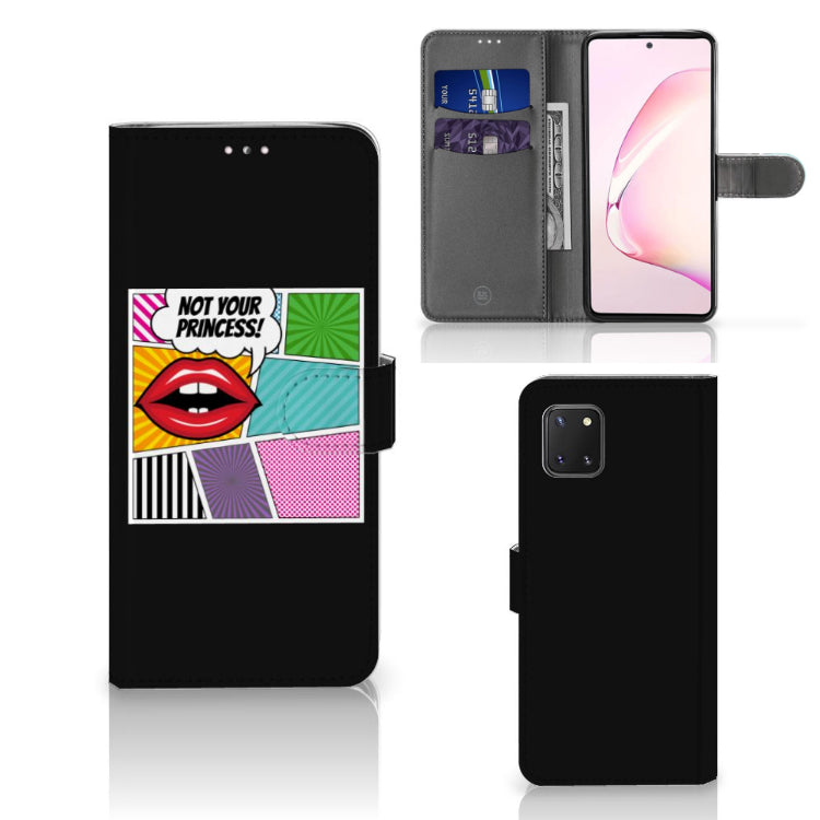 Samsung Note 10 Lite Wallet Case met Pasjes Popart Princess