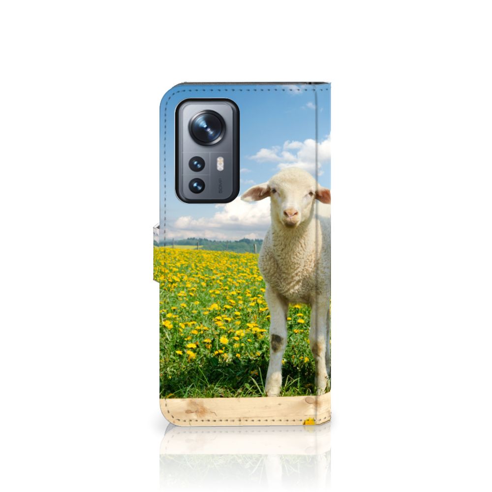 Xiaomi 12 Pro Telefoonhoesje met Pasjes Schaap en Lammetje