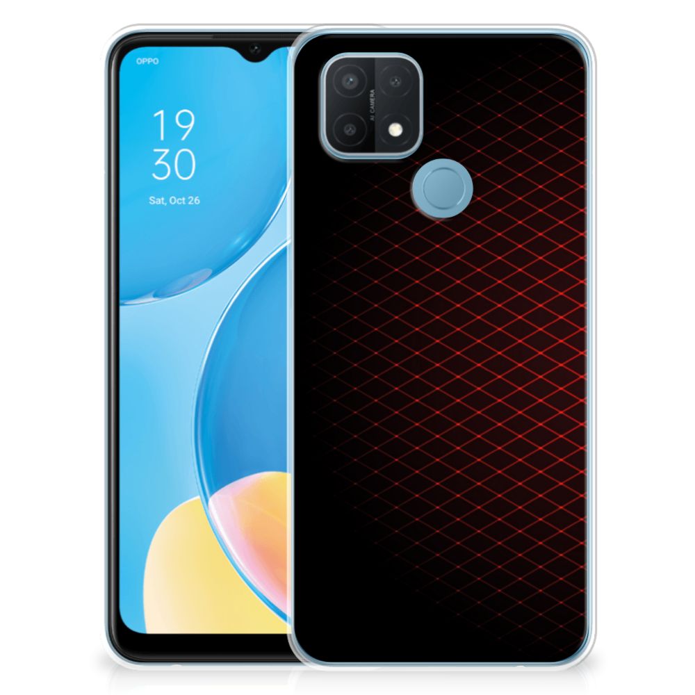 OPPO A15 TPU bumper Geruit Rood B2C Telecom