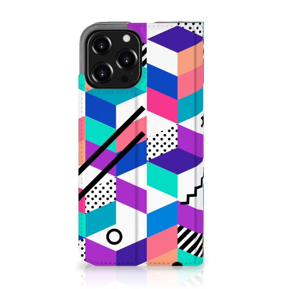 iPhone 13 Pro Max Stand Case Blokken Kleurrijk - B2C Telecom