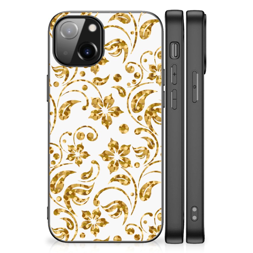 Apple iPhone 13 Bloemen Hoesje Gouden Bloemen B2C Telecom