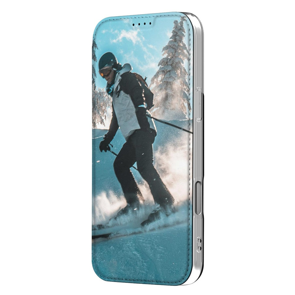 iPhone 17 Pro Max Slim Stand Case Hoesje Maken met Foto skiën afbeelding aanzicht