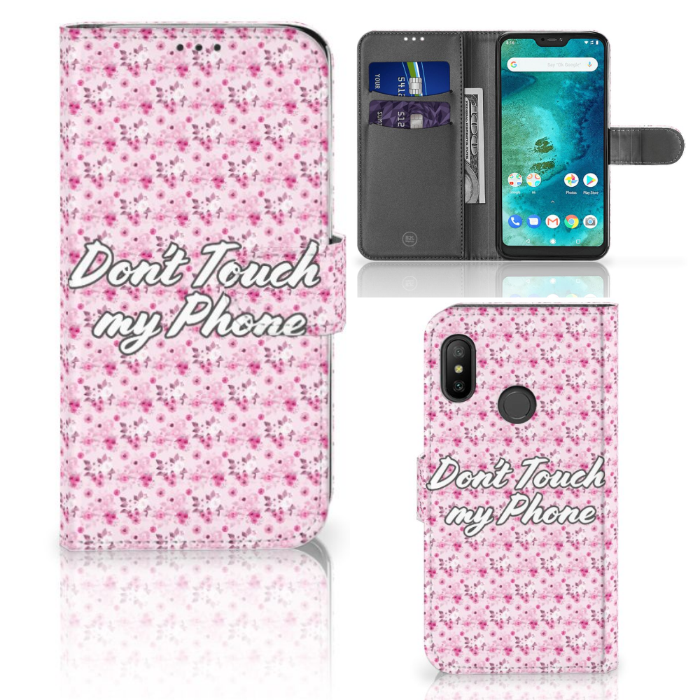 Xiaomi Mi A2 Lite Portemonnee Hoesje Flowers Pink DTMP