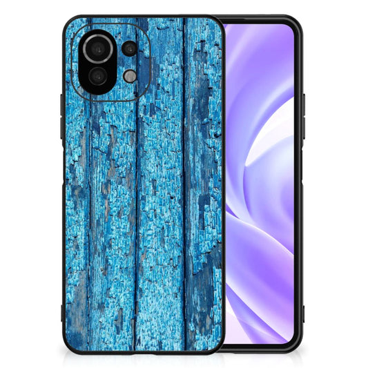 Xiaomi 11 Lite 5G NE | Mi 11 Lite Houten Print Telefoonhoesje Wood Blue