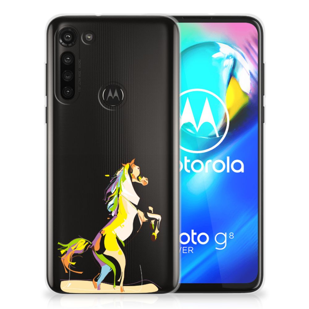 Motorola Moto G8 Power Telefoonhoesje met Naam Horse Color B2C Telecom