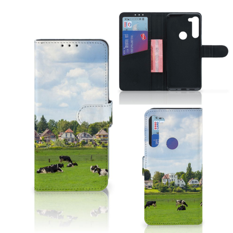 Motorola G8 Power Telefoonhoesje met Pasjes Koeien