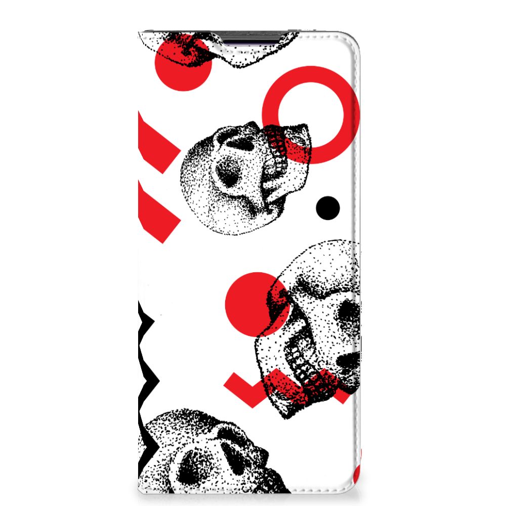 Mobiel BookCase Motorola Edge 30 Pro Skull Red - B2C Telecom