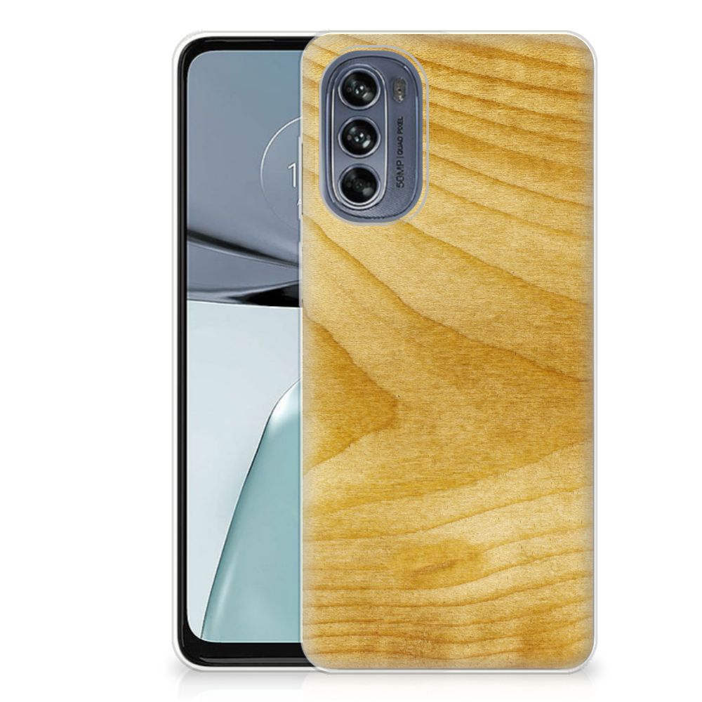 Motorola Moto G62 5G Bumper Hoesje Licht Hout