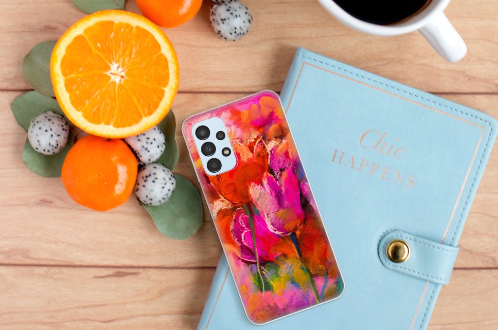 Hoesje maken Samsung Galaxy A13 4G Tulips B2C Telecom