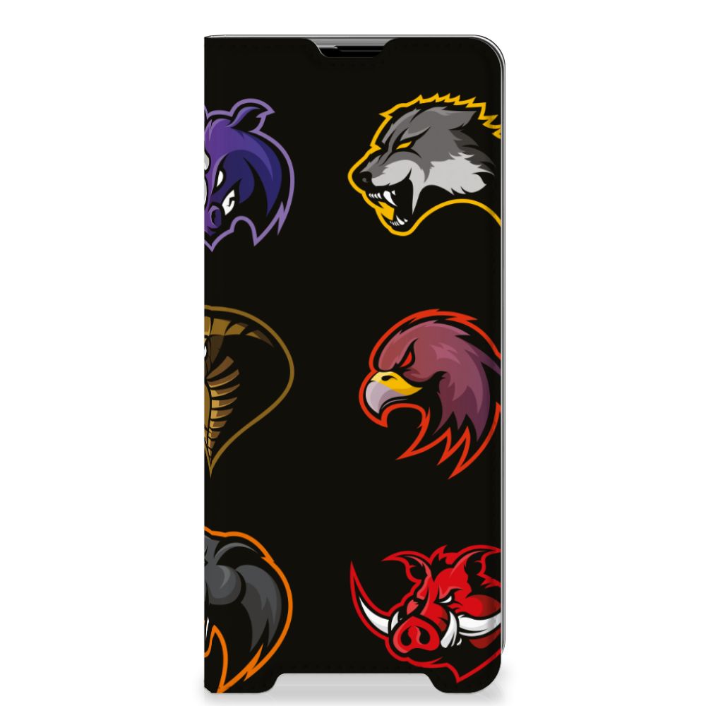 Sony Xperia 1 III Magnet Case Cartoon with various animal logos on a black background.