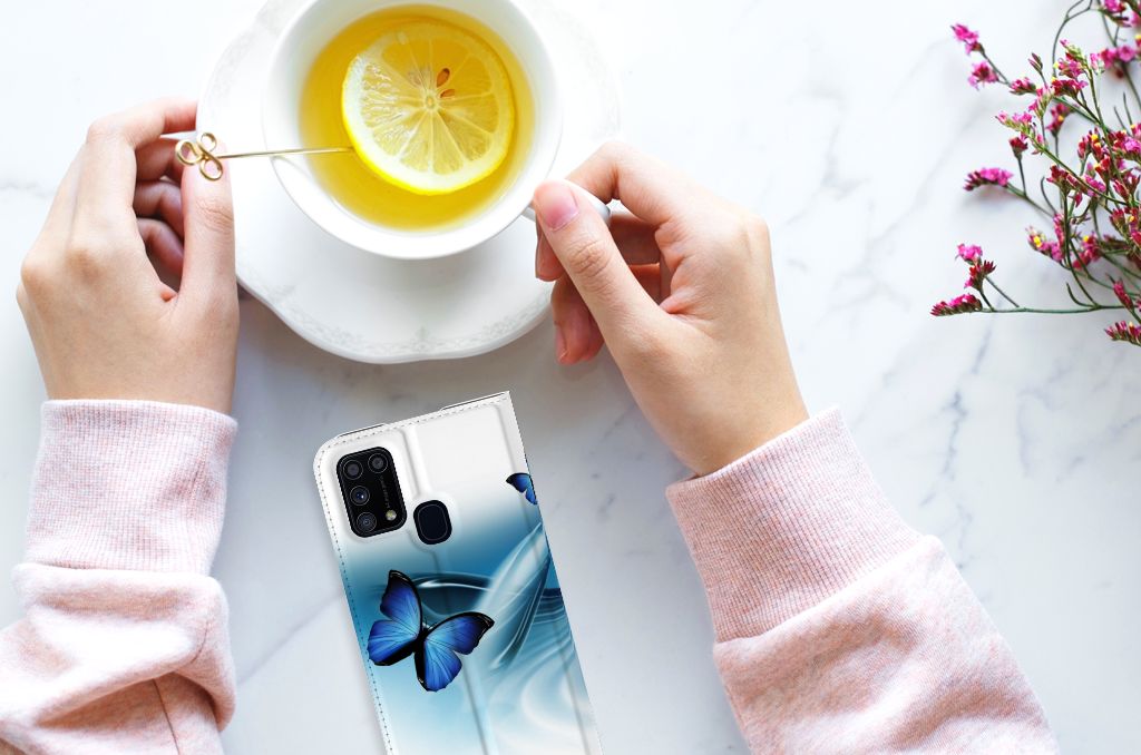 Samsung Galaxy M31 Hoesje maken Vlinders - B2C Telecom