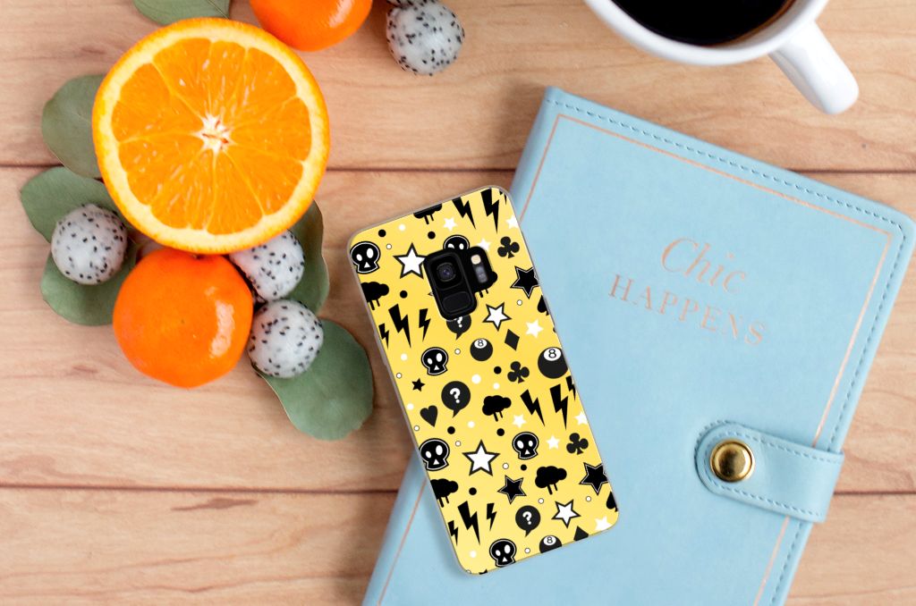 Silicone Back Case Samsung Galaxy S9 Punk Geel