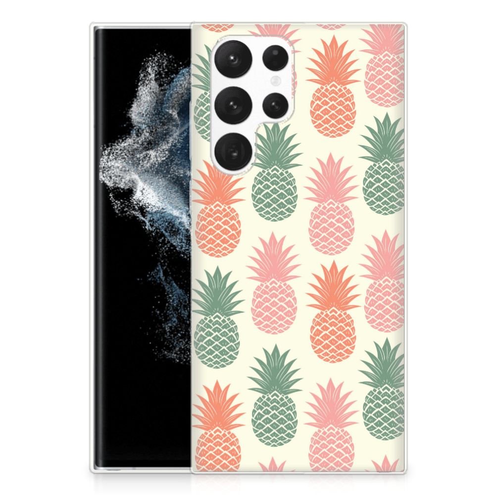 Samsung Galaxy S22 Ultra Siliconen Case Ananas B2C Telecom