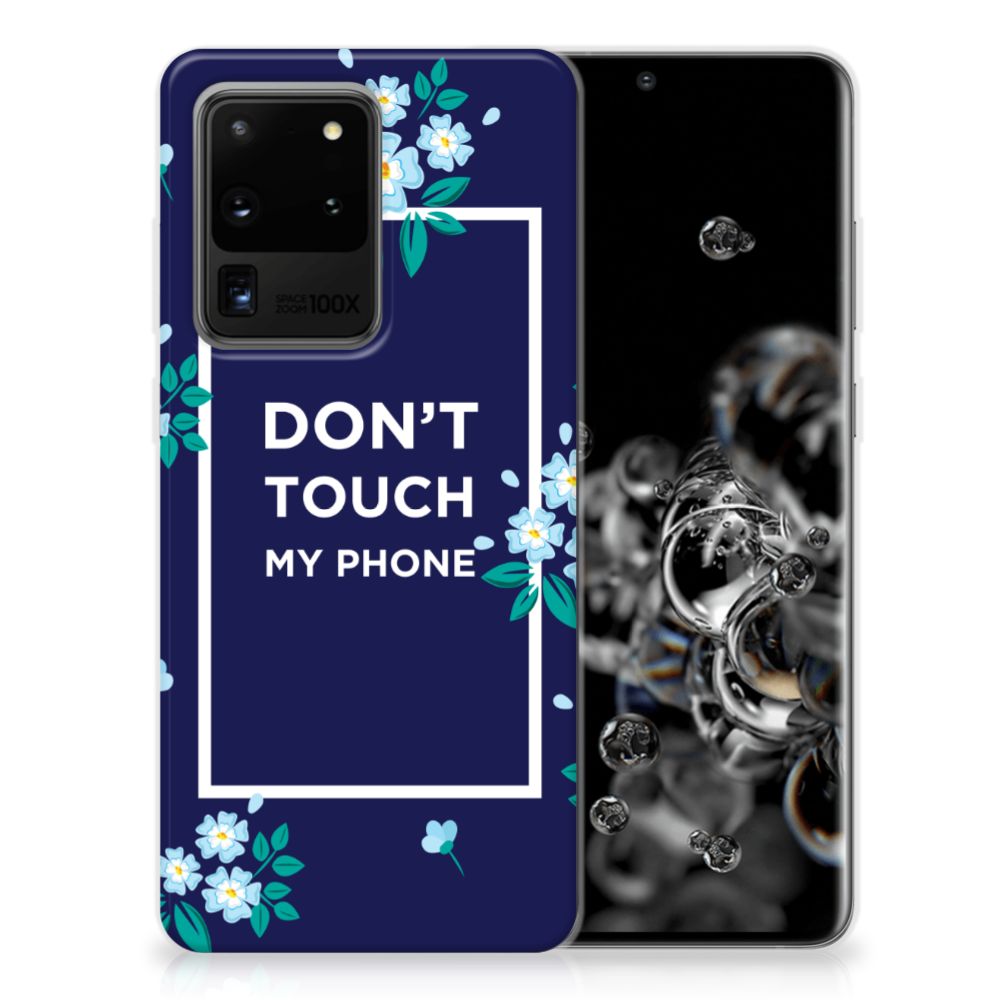 Samsung Galaxy S20 Ultra Silicone-hoesje Flowers Blue DTMP B2C Telecom