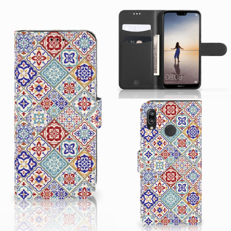 Huawei P20 Lite Bookcase Tiles Color