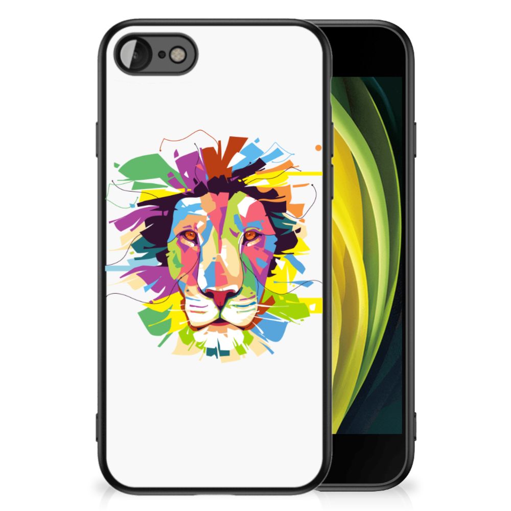 iPhone SE 2022 | SE 2020 | 7/8 Hoesje Lion Color met kleurrijk leeuw ontwerp en bescherming voor Apple iPhones.