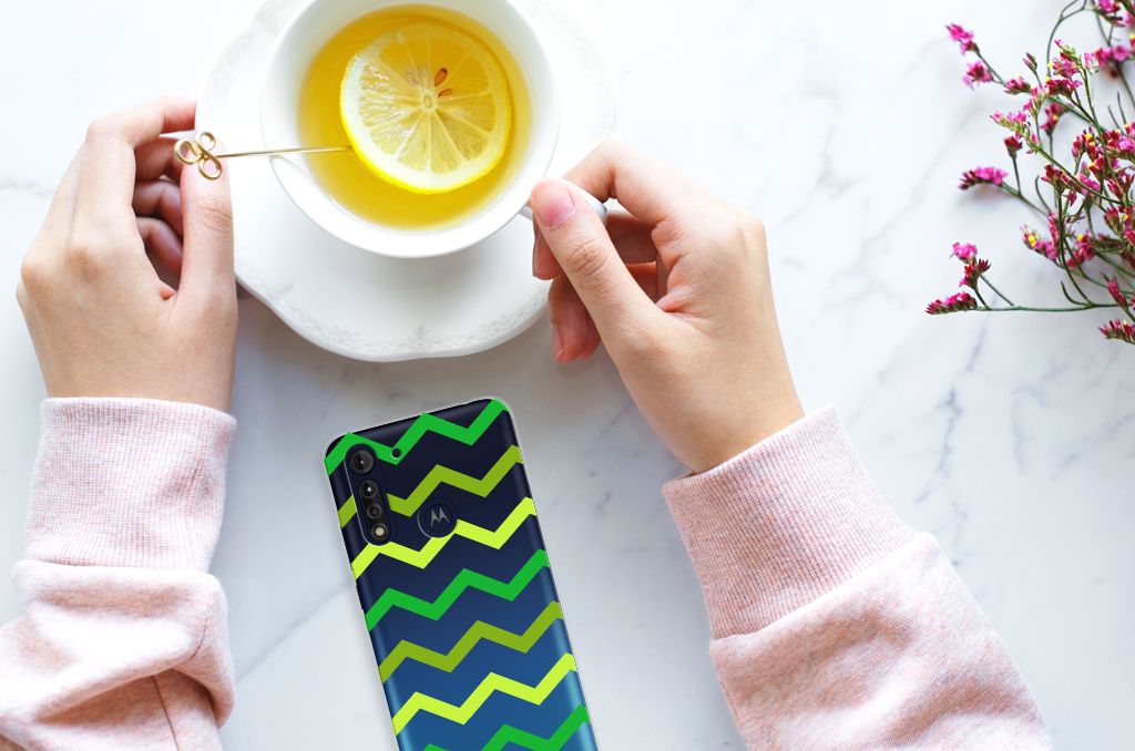 Motorola Moto G8 Power Lite TPU bumper Zigzag Groen B2C Telecom