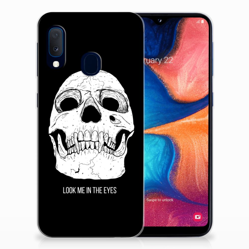 Silicone Back Case Samsung Galaxy A20e Skull Eyes