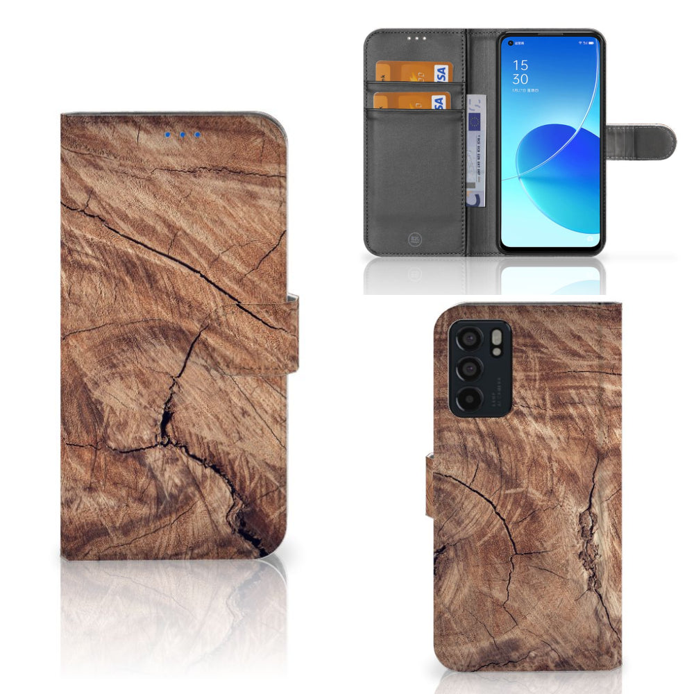 OPPO Reno6 5G Book Style Case Tree Trunk