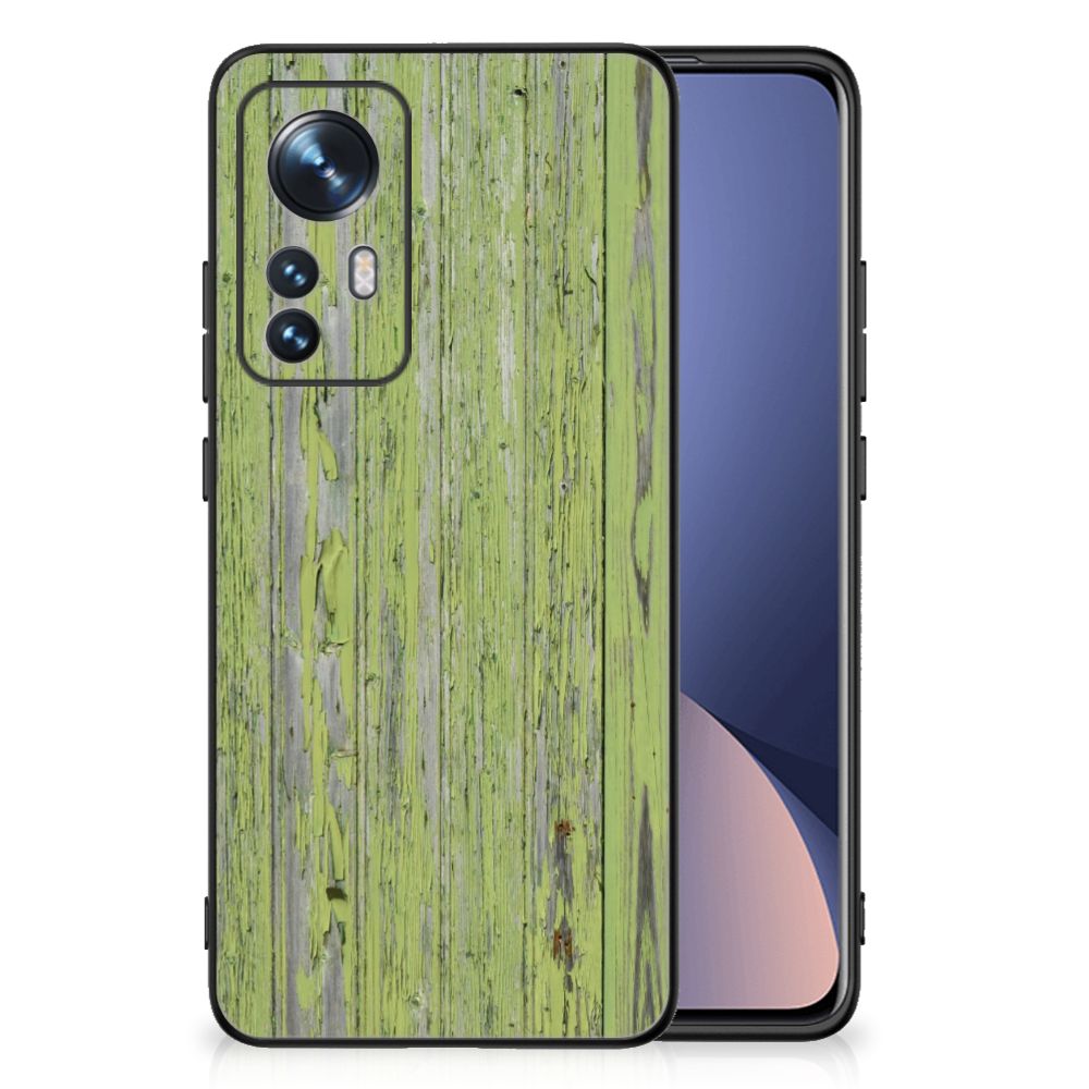 Xiaomi 12 | 12X Houten Print Telefoonhoesje Green Wood