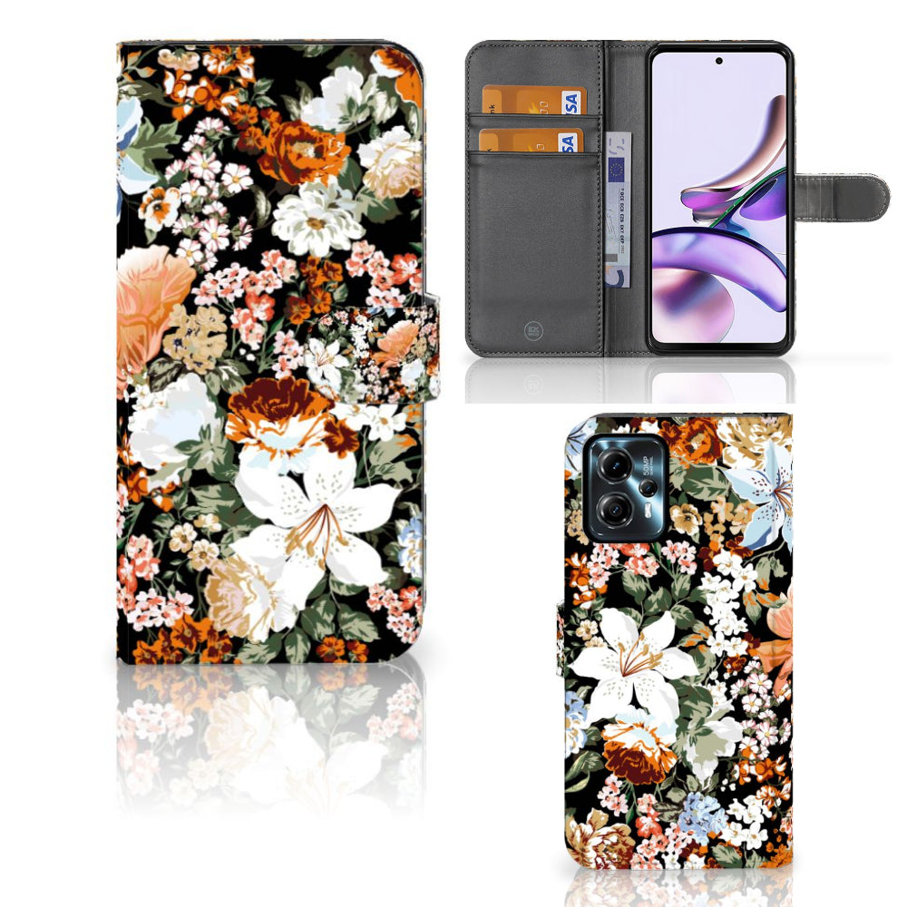 Hoesje voor Motorola Moto G13 | G23 Dark Flowers