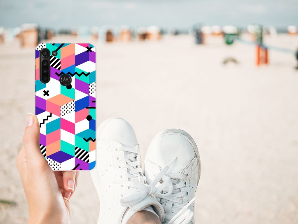 Motorola Moto G8 Power TPU Hoesje Blokken Kleurrijk B2C Telecom