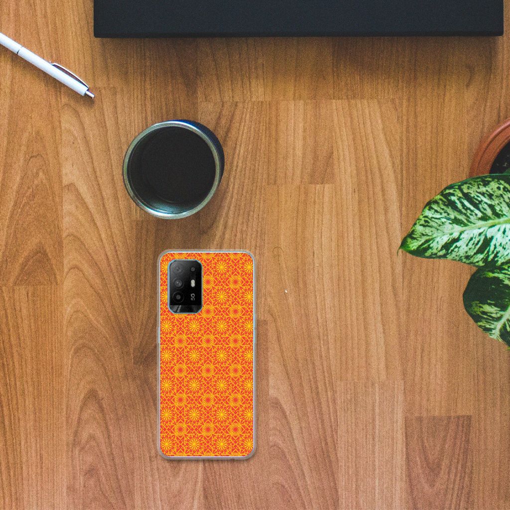 OPPO A94 5G | Reno5 Z TPU bumper Batik Oranje B2C Telecom