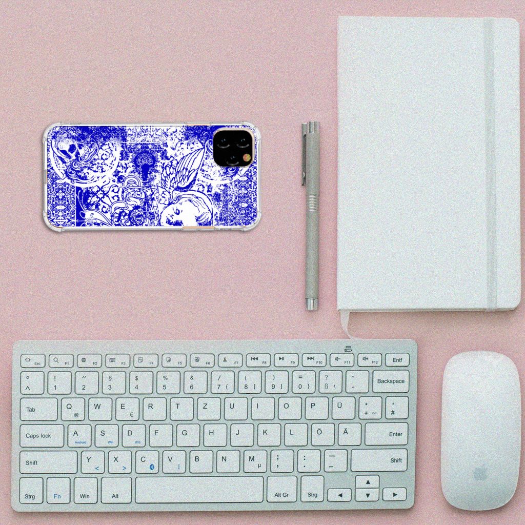 Extreme Case Apple iPhone 11 Pro Max Angel Skull Blauw