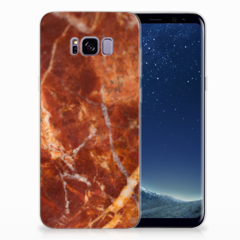 Samsung Galaxy S8 Plus TPU Siliconen Hoesje Marmer Bruin