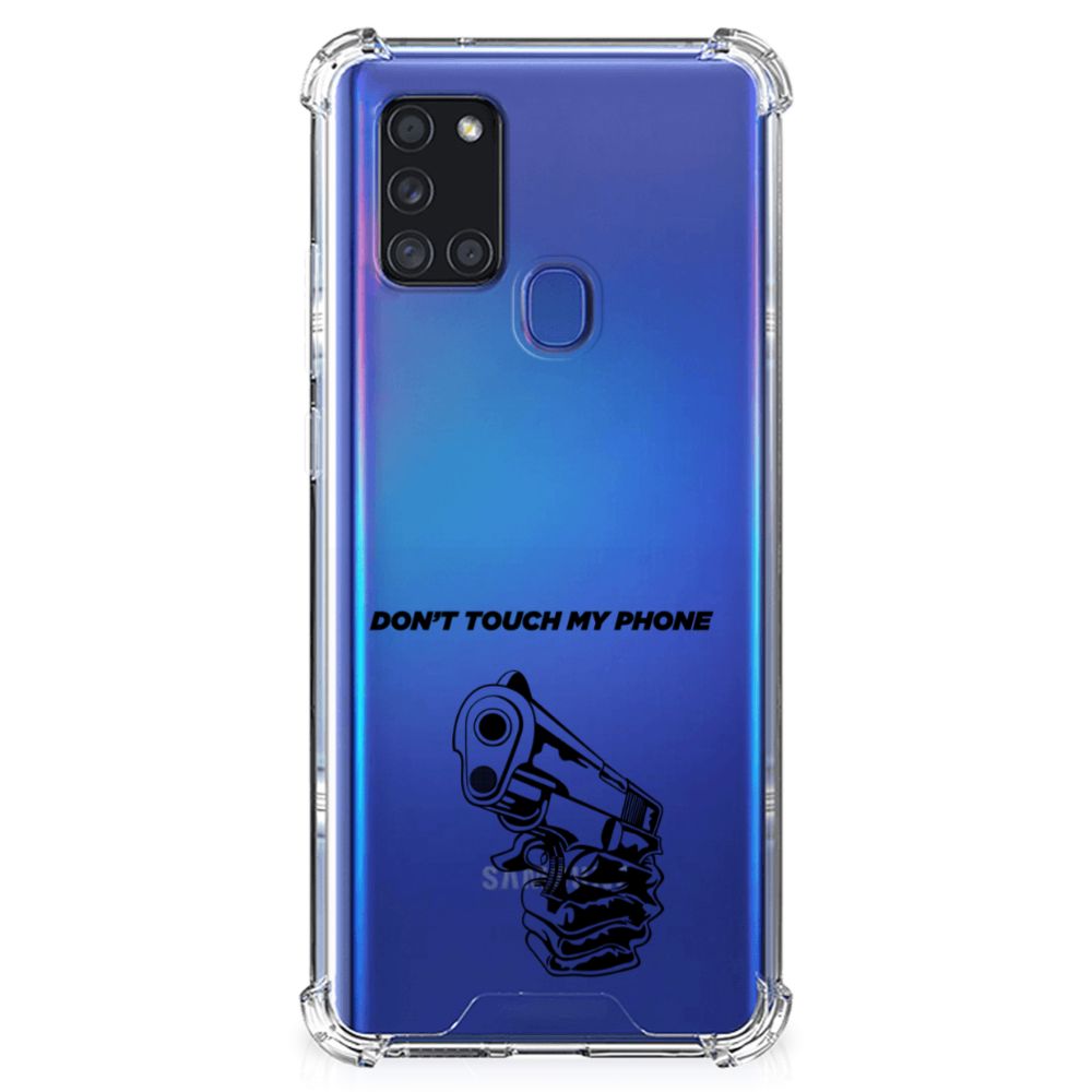 Samsung Galaxy A21s Anti Shock Case Gun Don't Touch My Phone B2C Telecom