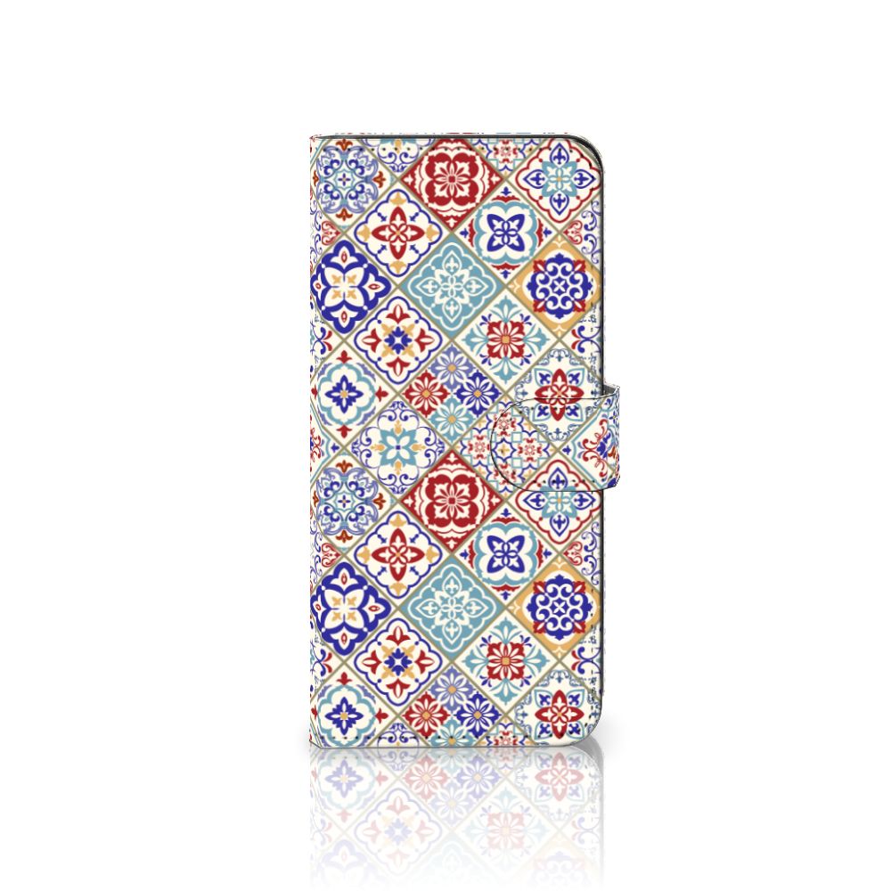 Samsung Galaxy A14 4G Bookcase Tiles Color met kleurrijke tegelprint en ruimte voor 3 pasjes.