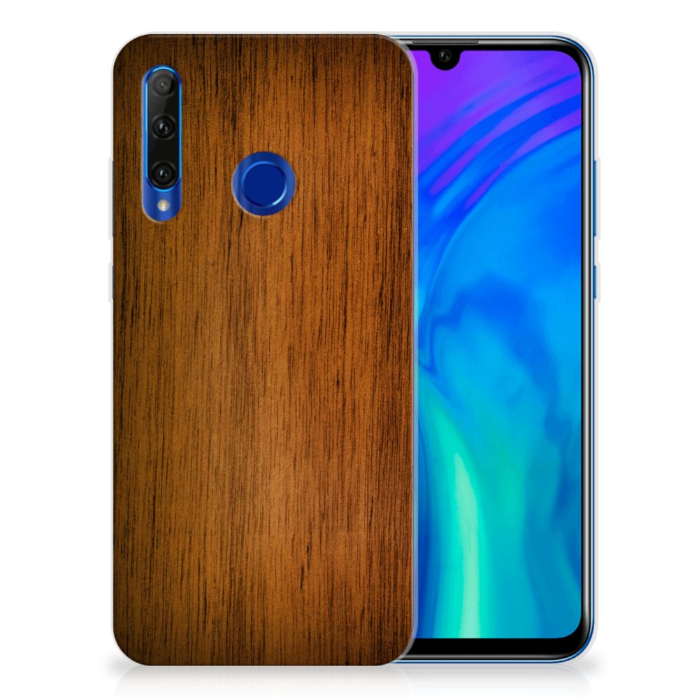 Honor 20 Lite Bumper Hoesje Donker Hout