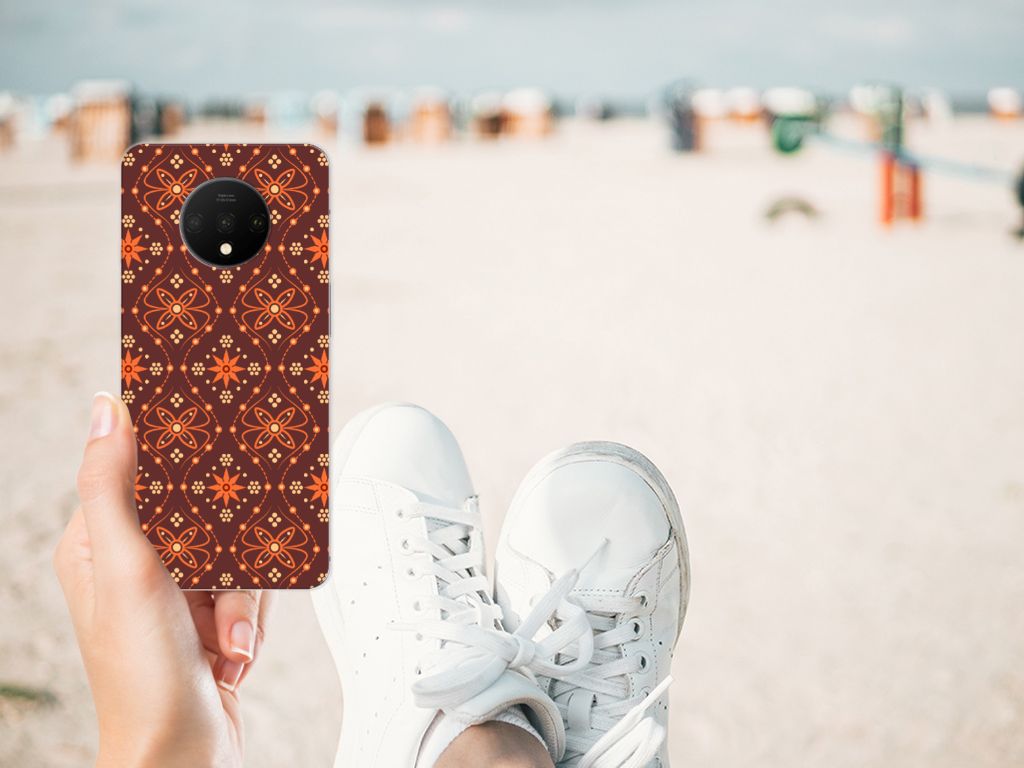 OnePlus 7T TPU bumper Batik Brown