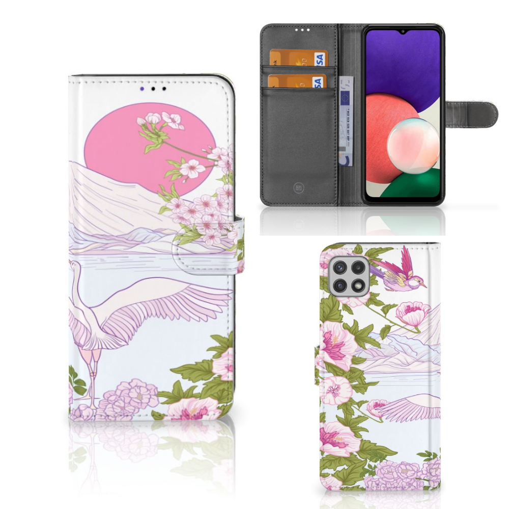 Samsung Galaxy A22 5G Telefoonhoesje met Pasjes Bird Standing