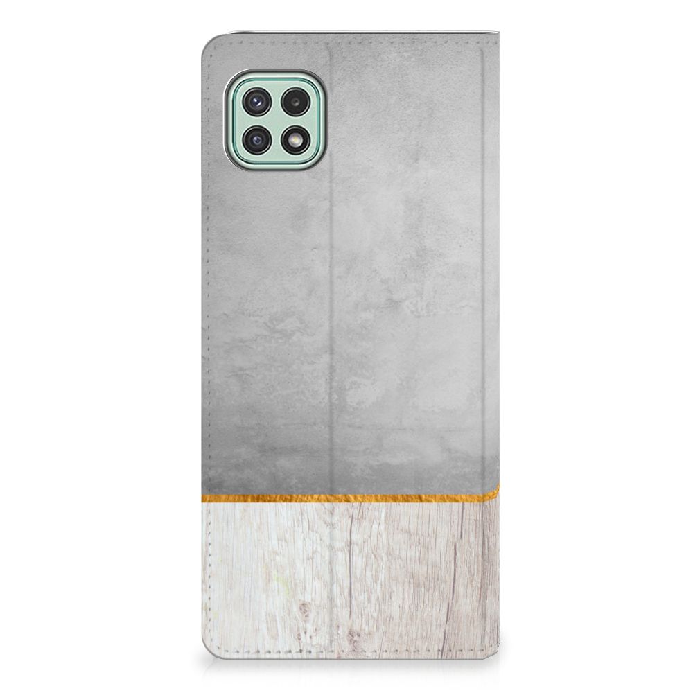 Samsung Galaxy A22 5G Book Wallet Case Wood Concrete - B2C Telecom