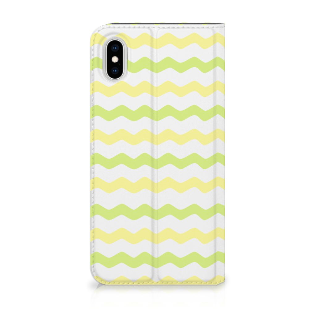 Apple iPhone Xs Max Hoesje met Magneet Waves Yellow