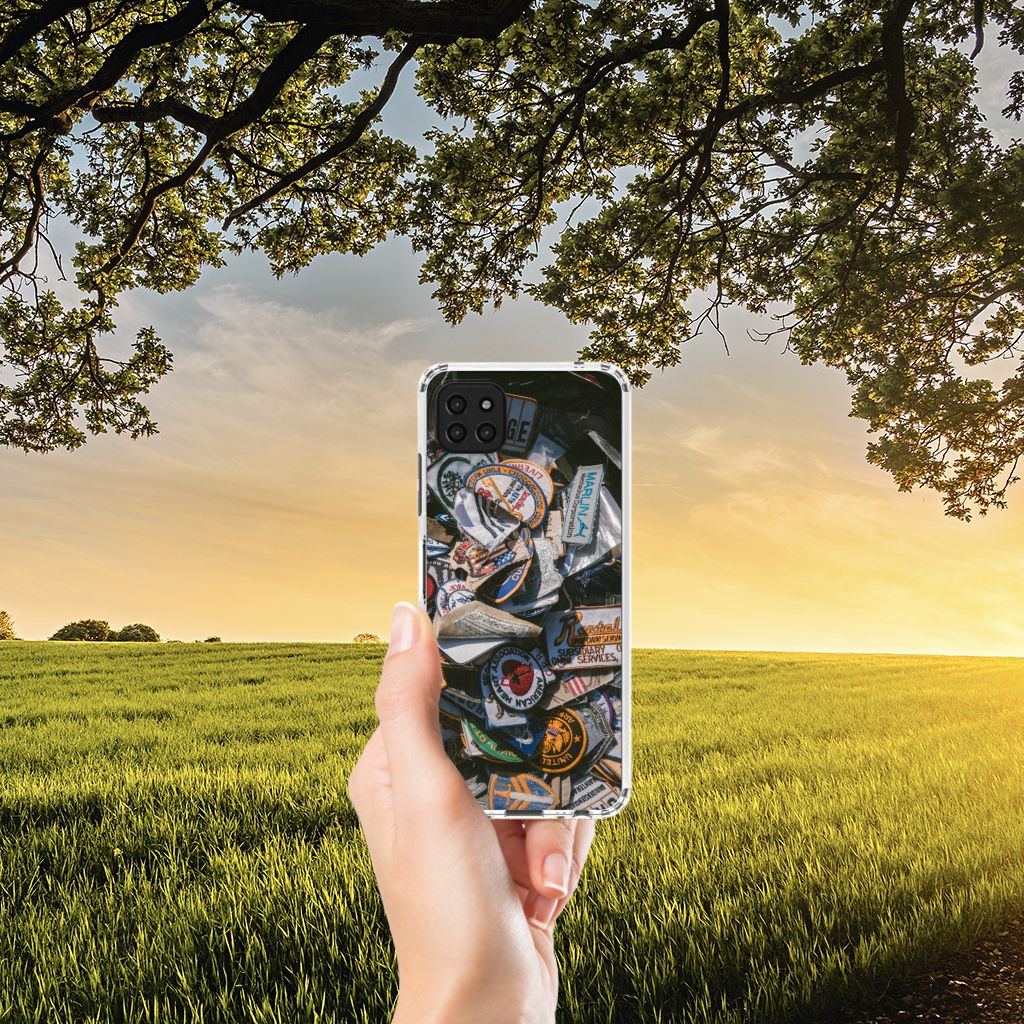 Samsung Galaxy A22 5G Anti-shock Hoesje met foto Badges B2C Telecom