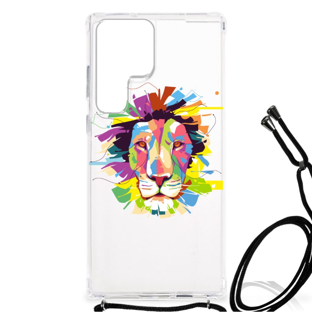 Samsung Galaxy S23 Ultra Stevig Bumper Hoesje Lion Color