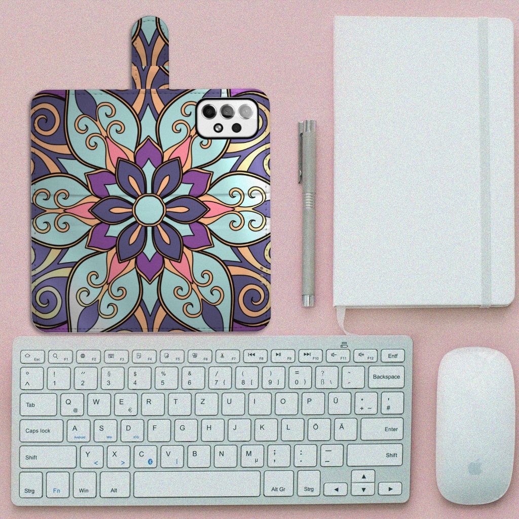 Samsung Galaxy A73 5G Hoesje Purple Flower