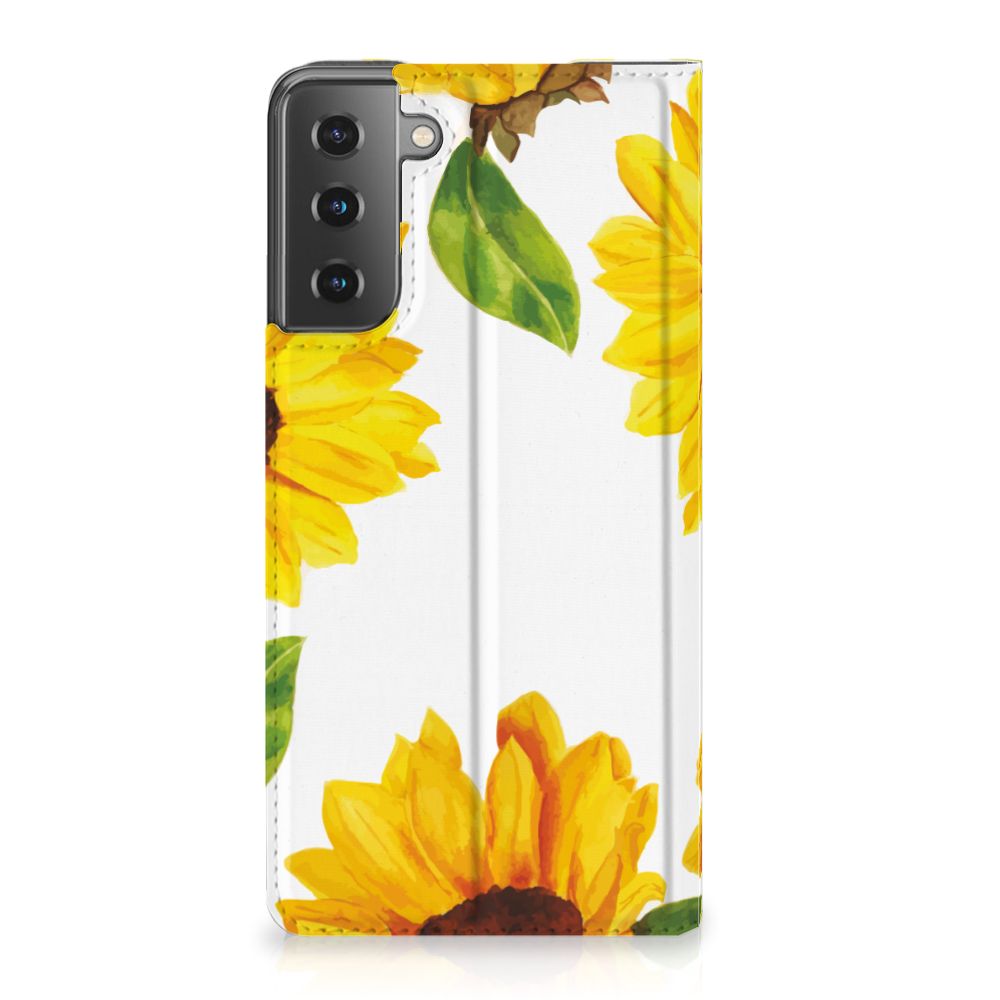 Smart Cover voor Samsung Galaxy S21 Plus Zonnebloemen - B2C Telecom