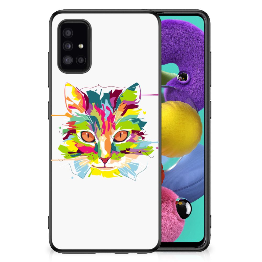 Samsung Galaxy A51 Bumper Hoesje Cat Color