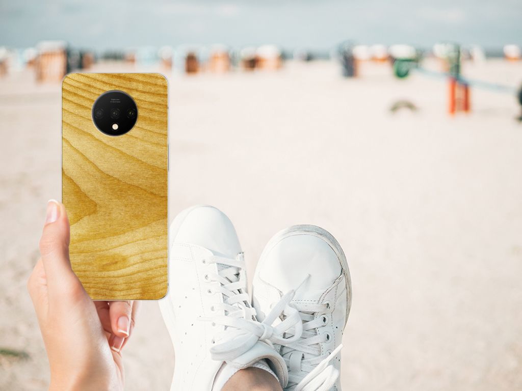 OnePlus 7T Bumper Hoesje Licht Hout