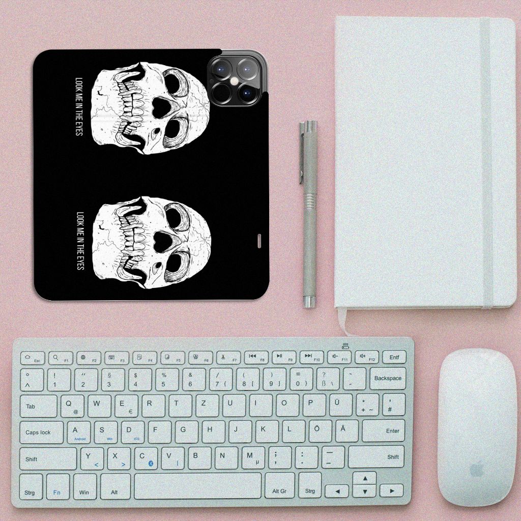 Mobiel BookCase iPhone 12 Pro Max Skull Eyes - B2C Telecom