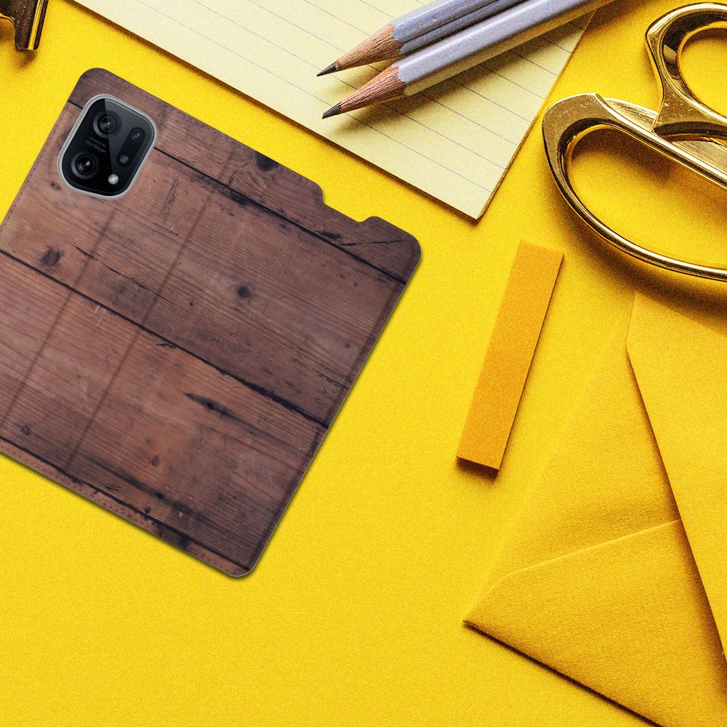 OPPO Find X5 Book Wallet Case Old Wood - B2C Telecom
