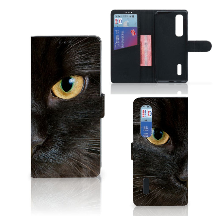OPPO Find X2 Pro Telefoonhoesje met Pasjes Zwarte Kat