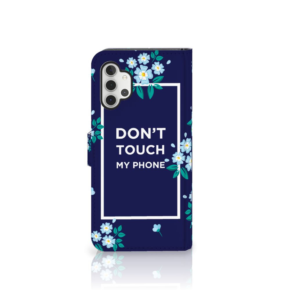 Samsung Galaxy A32 5G Portemonnee Hoesje Flowers Blue DTMP