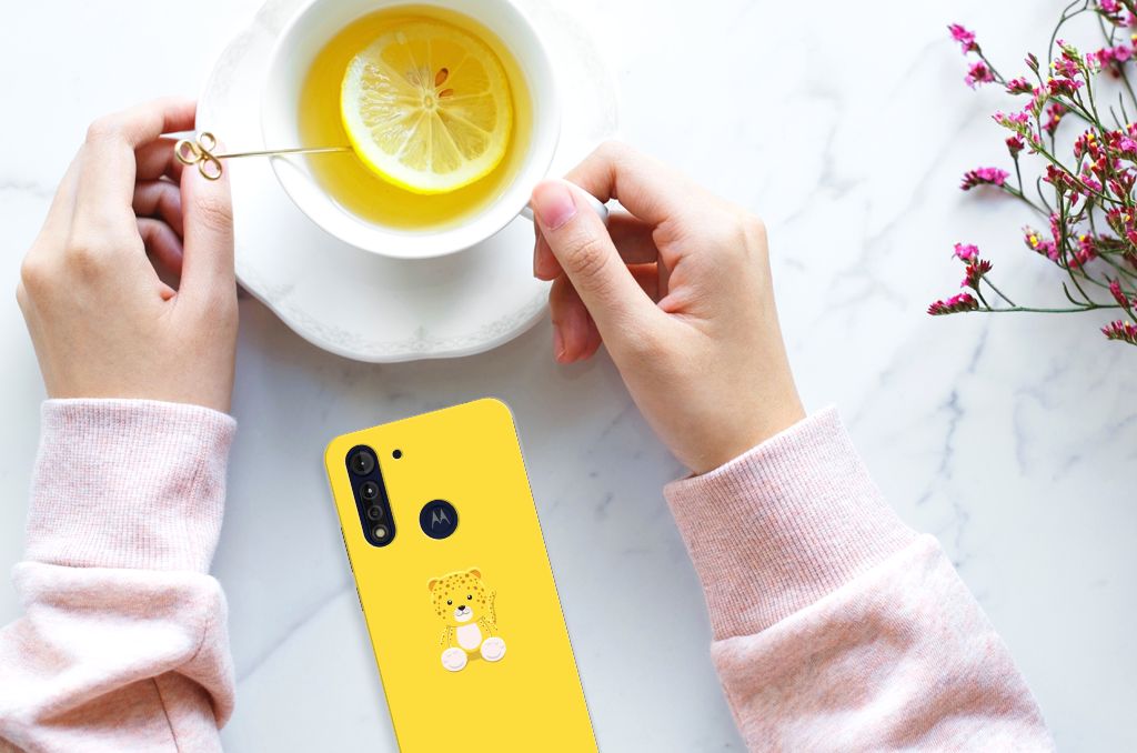 Motorola Moto G8 Power Lite Telefoonhoesje met Naam Baby Leopard B2C Telecom